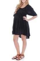 Women's Everly Grey 'willow' Print Maternity Babydoll Dress - Black