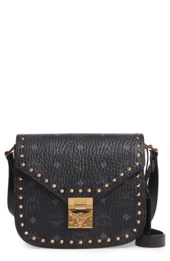Mcm Patricia Studded Shoulder Bag - Black