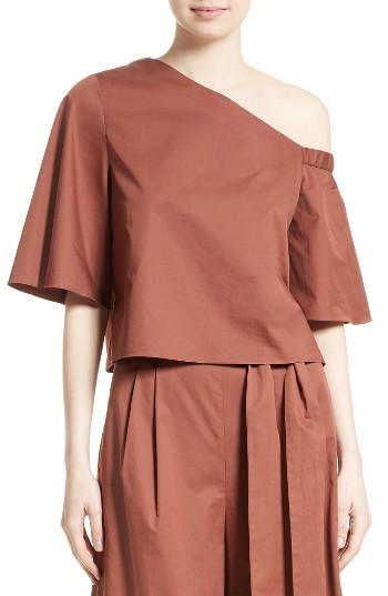 Women's Tibi Satin Poplin One-shoulder Top