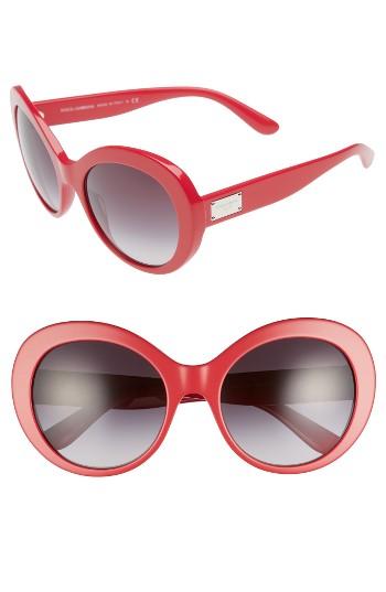 Women's Dolce & Gabbana 57mm Round Sunglasses - Fuchsia