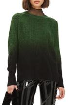 Women's Topshop Twist Dip Dye Sweater Us (fits Like 0) - Green