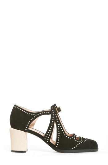 Women's Fendi Chameleon Block Heel Pump .5us / 37eu - Black