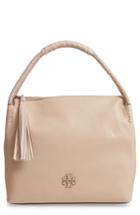 Tory Burch Taylor Leather Hobo Bag - Beige