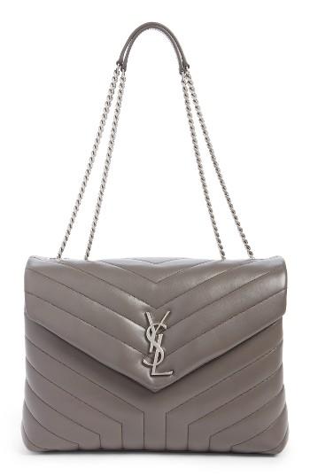 Saint Laurent Medium Loulou Calfskin Leather Shoulder Bag - Blue