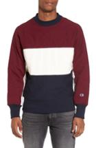 Men's Champion Quilted Colorblock Sweatshirt - Burgundy
