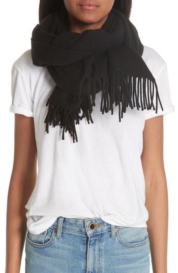 Women's Acne Studios Fringed Wool Scarf, Size - Black