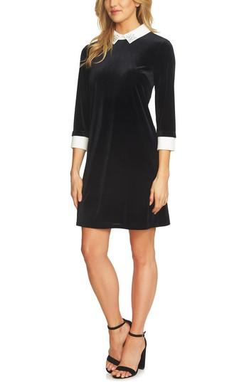 Women's Cece Embellished Collar Velvet Dress