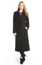 Women's Fleurette Notch Collar Long Cashmere Wrap Coat