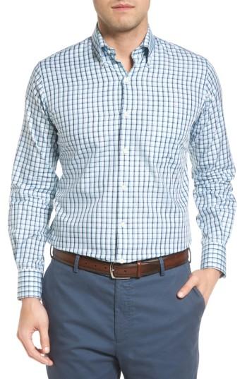 Men's Peter Millar Regular Fit Crisp Pane Sport Shirt - Blue