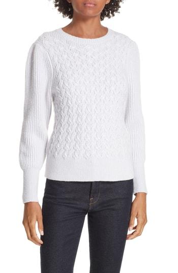 Women's La Vie Rebecca Taylor Wavy Cable Cotton Wool Blend Sweater - Purple