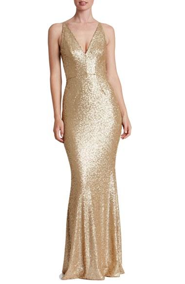 Women's Dress The Population Harper Mermaid Gown - Brown