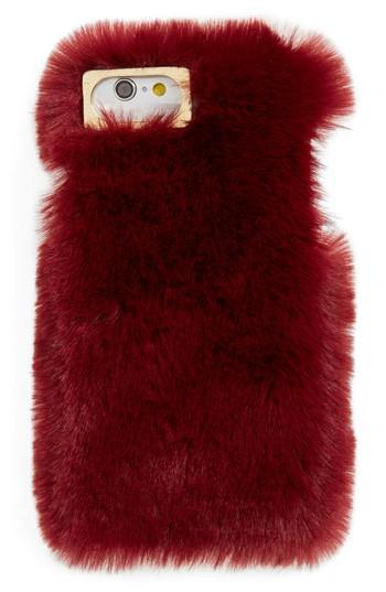 Ok Originals Faux Fur Iphone 6/6s/7 Case - Burgundy