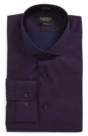 Men's Nordstrom Men's Shop Trim Fit Print Dress Shirt 32/33 - Red
