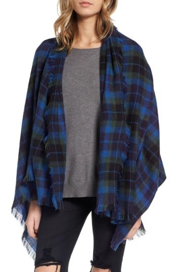 Women's Treasure & Bond Plaid Blanket Wrap, Size - Green
