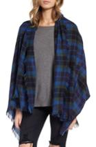 Women's Treasure & Bond Plaid Blanket Wrap, Size - Green