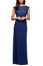 Women's Alex Evenings Ruched Gown - Blue