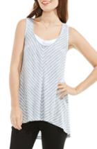 Women's Two By Vince Camuto Stripe Mixed Media Tunic Tank