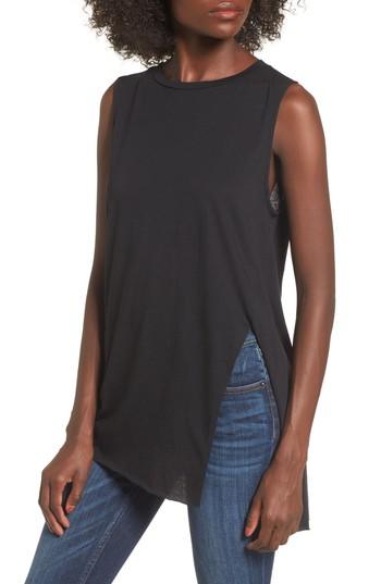 Women's Asymmetrical Cutout Tank - Black