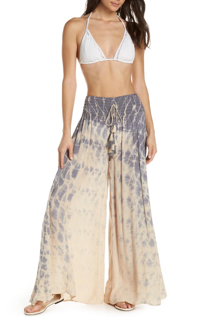Women's Surf Gypsy Tie Dye Fade Cover-up Pants - Coral