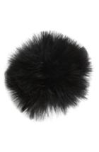 Cara Feather Pompom Ponytail Holder, Size - Black