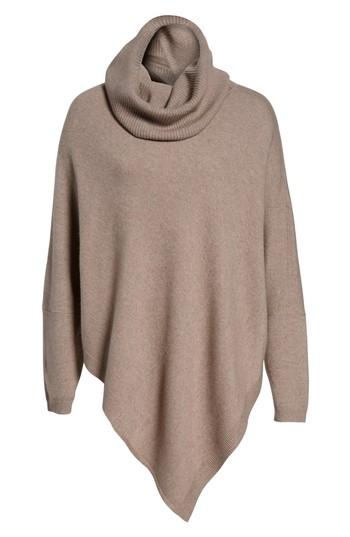 Petite Women's Halogen Wool And Cashmere Poncho P - Brown