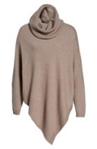 Petite Women's Halogen Wool And Cashmere Poncho P - Brown