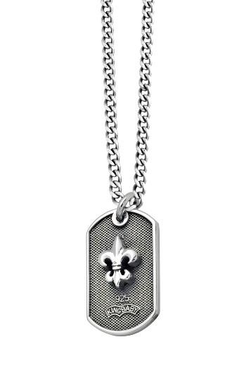 Men's King Baby Dog Tag Pendant Necklace