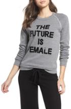 Women's Bow & Drape The Future Is Female French Terry Sweatshirt - Grey
