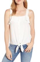 Women's 1.state Tie Front Tank - White