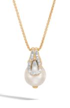 Women's John Hardy Bamboo Baroque Pearl & Diamond Pave Pendant Necklace