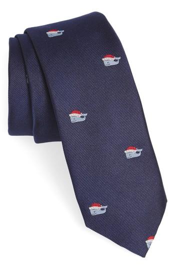 Men's Vineyard Vines Santa Whale Silk Tie, Size - Blue