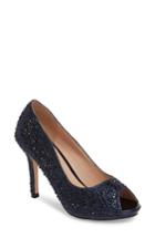 Women's Lauren Lorraine Paula 3 Peep Toe Pump .5 M - Blue
