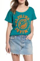 Women's Junk Food Nfl Dolphins Kick Off Tee - Blue/green
