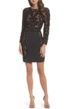 Women's Tadashi Shoji Crochet & Neoprene Dress - Black