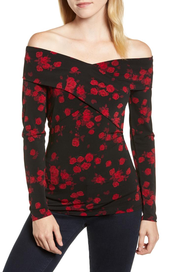 Women's Michael Michael Kors Off The Shoulder Rose Top