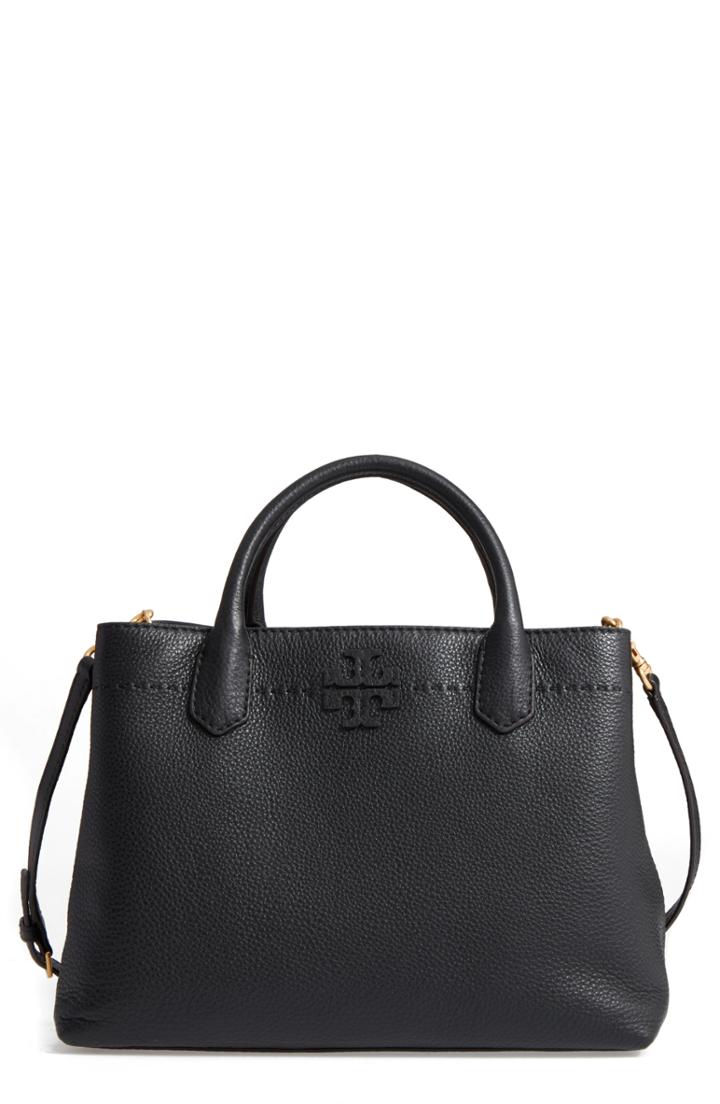 Tory Burch Mcgraw Triple Compartment Satchel - Black