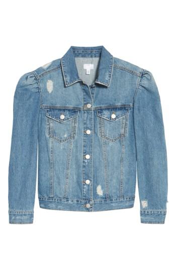 Women's Bp. Puff Sleeve Denim Jacket - Blue