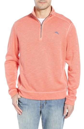 Men's Tommy Bahama Tobago Quarter Zip Pullover - Pink