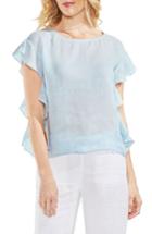 Women's Vince Camuto Flutter Sleeve Linen Blouse - Blue