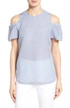 Women's Nordstrom Collection Stripe Cold Shoulder Top