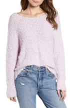 Women's All In Favor Eyelash Popcorn Sweater - Purple