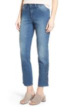 Women's Nydj Ira Embroidered Relaxed Ankle Jeans - Blue