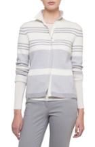 Women's Akris Stripe Knit Cashmere Jacket - Grey