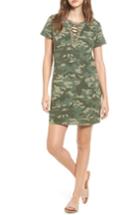 Women's Love, Fire Lace-up French Terry Dress - Green