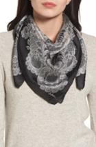 Women's Echo Camden Lace Square Silk Scarf, Size - Black