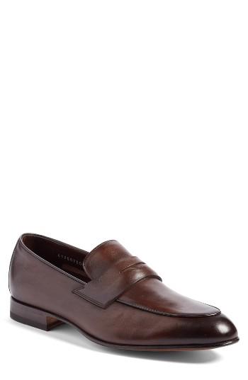 Men's Santoni Fontaine Penny Loafer D - Brown