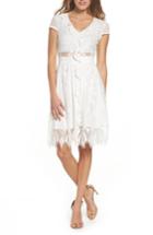 Women's Foxiedox Florence Geo Lace Fit & Flare Dress - White