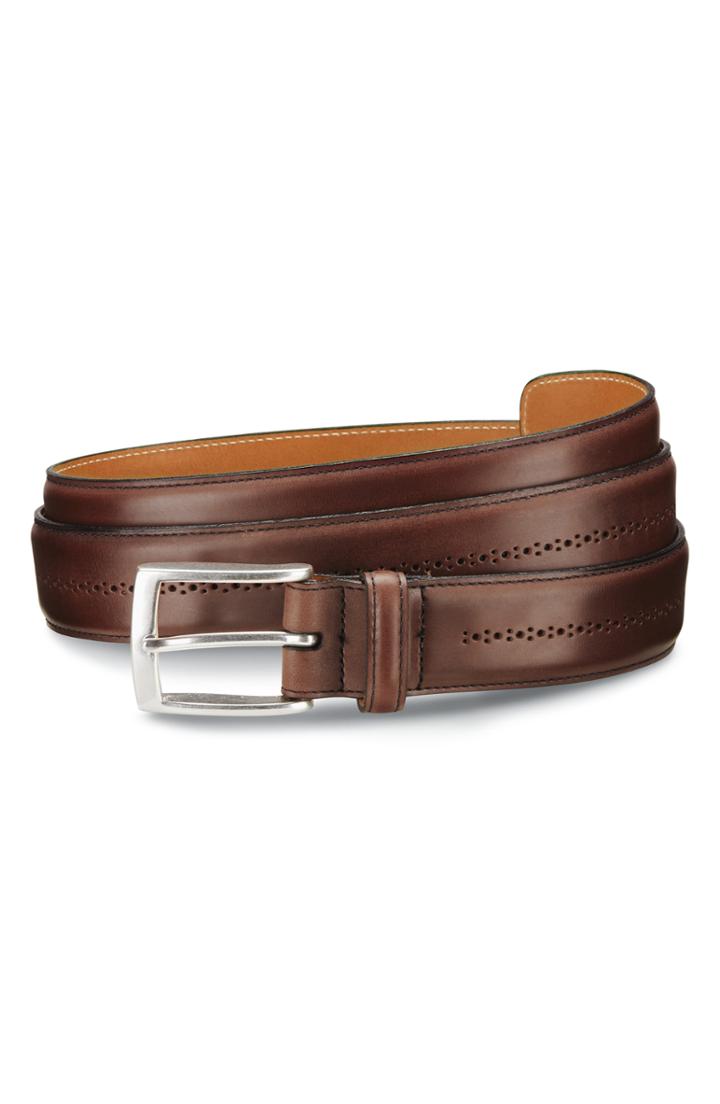 Men's Allen Edmonds Mackey Ave Leather Belt - Chili Burnished