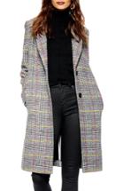 Women's Topshop Piper Check Jacket Us (fits Like 0) - Black