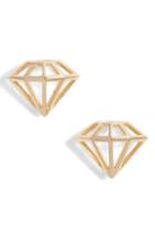 Women's Poppy Finch Diamond Shape Stud Earrings